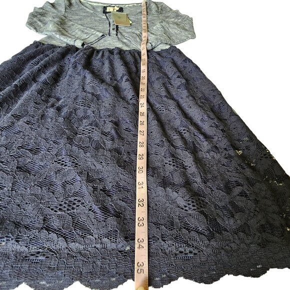 NWT Lilka Anthropologie Navy Lace and Knit Dress size Small - Picture 12 of 15